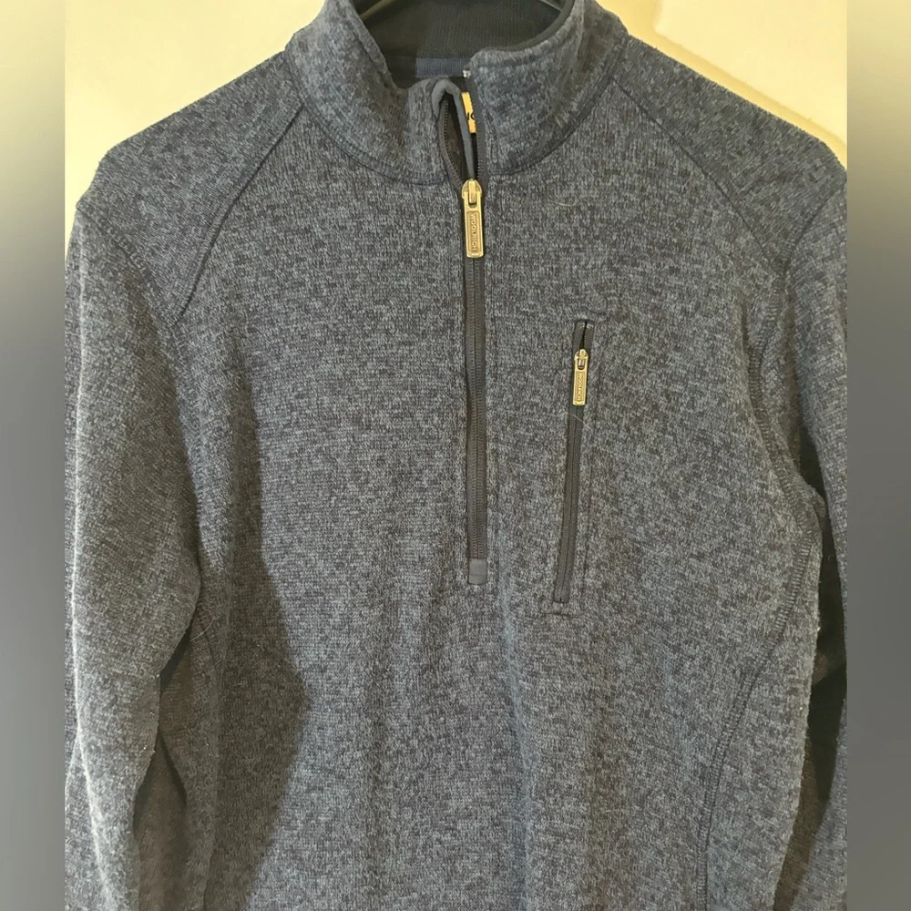 Woolrich Men’s Medium Long Sleeve Quarter Zip Pullover Navy Blue Casual Warm